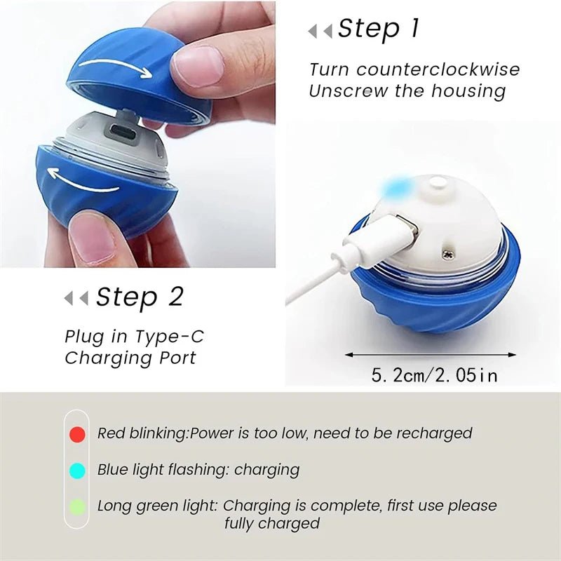 Balle de jouet intelligente pour chien, jouet électronique interactif pour animaux de compagnie, boule mobile USB, rebondissant automatique pour chiot, cadeau d'anniversaire, produits pour chats - Élite Canine Shop ChicCanin