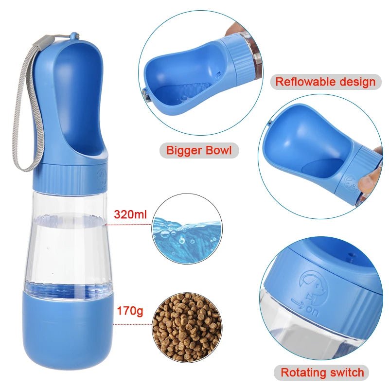 Bouteille d'eau Portable 2 en 1 pour chien, avec récipient alimentaire, distributeur d'eau pour animaux de compagnie, pour petits et grands chiens, bols à boire pour chat et Labrodor - Élite Canine Shop Luxierra