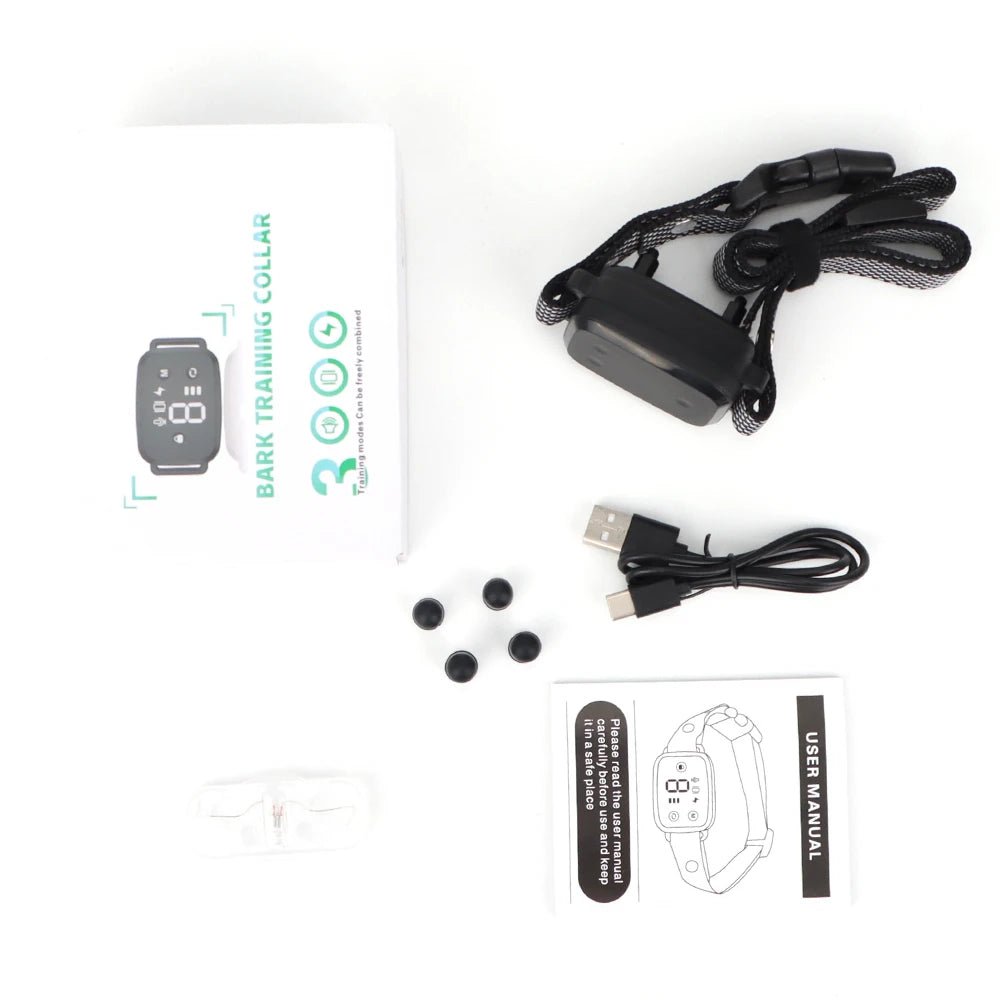 Collier intelligent et automatique Anti - aboiement pour chien, collier dressage chien, collier electrique chien, affichage numérique HD, étanchéité IP67, bouchon Anti - aboiement, Rechargeable,collier anti aboiement - Élite Canine Shop ChicCanin