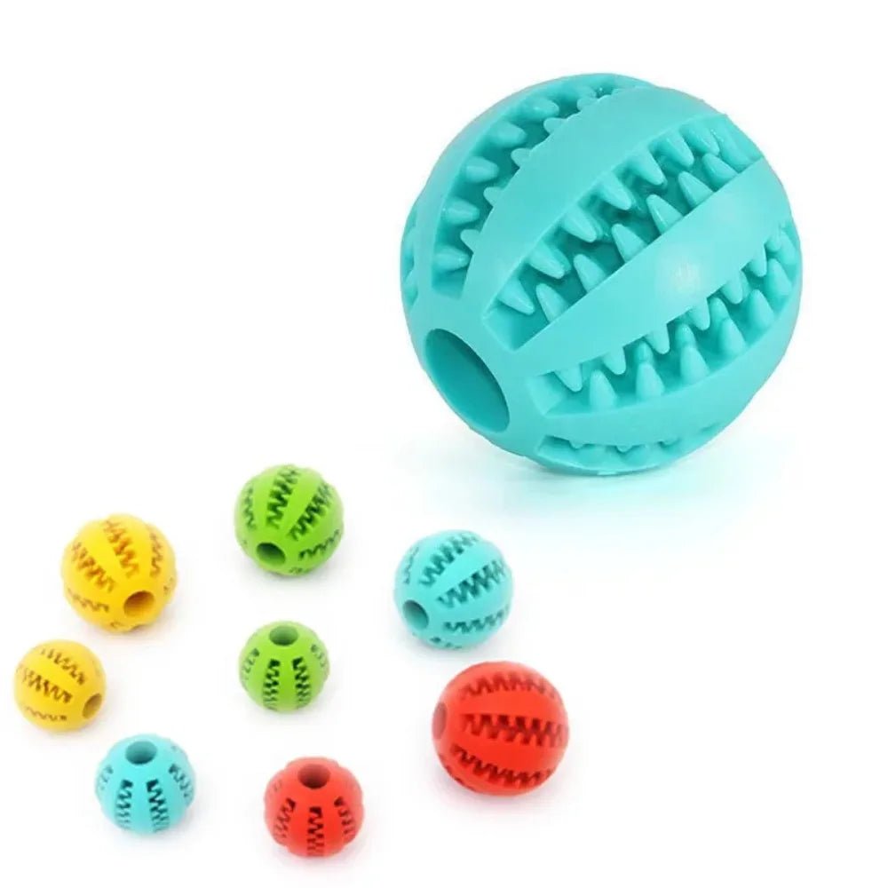 Dog Ball Toys for Small Dogs Interactive Elasticity Puppy Chew Toy Tooth Cleaning Rubber Food Ball Toy Pet Stuff Accessories - Élite Canine Shop ChicCanin
