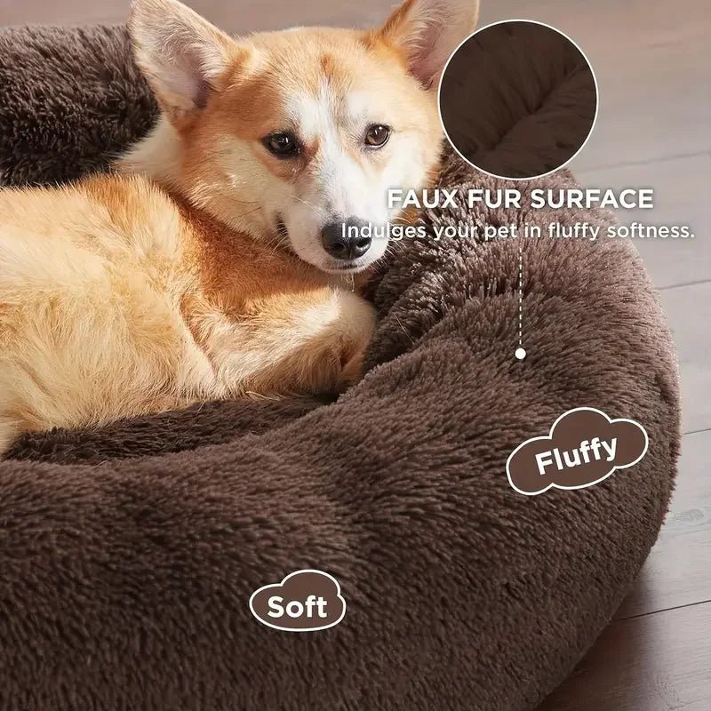 Lit rond pour chien, lit chaud d'hiver pour chat, panier en peluche pour chien, lit lavable pour animaux de compagnie, petit, moyen et grand, canapé pour chat - Élite Canine Shop ChicCanin