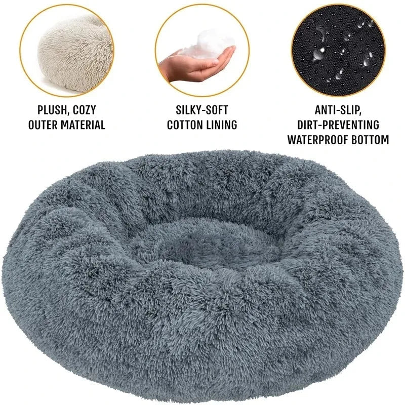 Lit rond pour chien, lit chaud d'hiver pour chat, panier en peluche pour chien, lit lavable pour animaux de compagnie, petit, moyen et grand, canapé pour chat - Élite Canine Shop ChicCanin