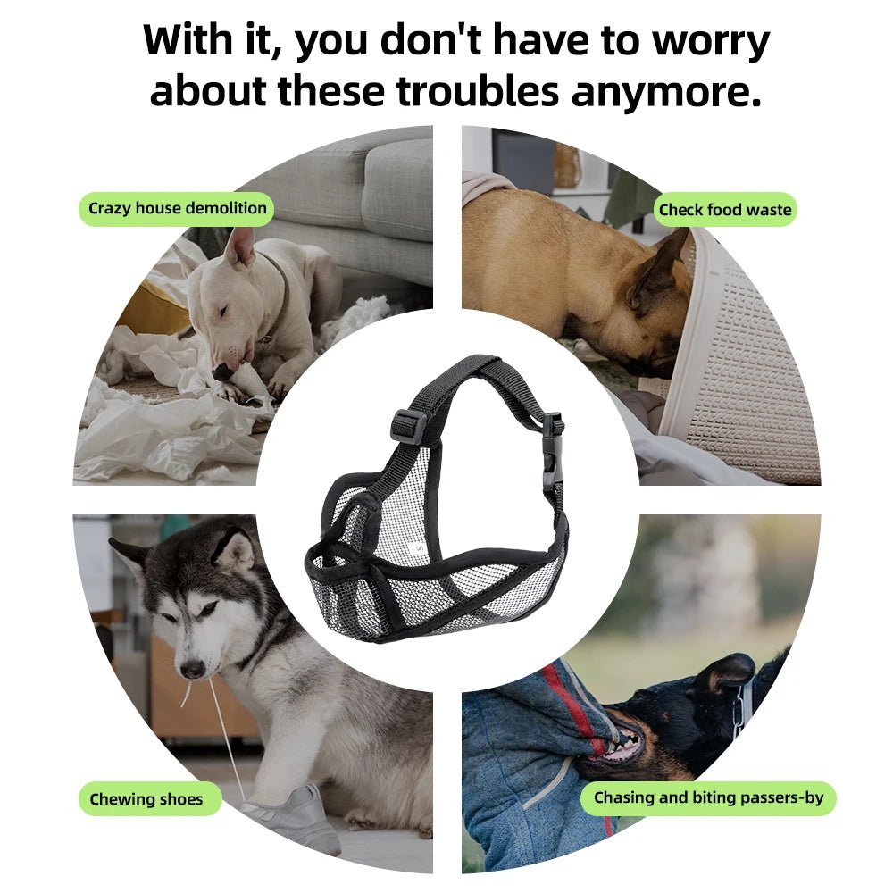 Muselière pour chien pour chiens à museaux courts, prévention des aboiements, bouledogues français, muselière respirante, prévention de l'ingestion accidentale, produits pour animaux de compagnie - Élite Canine Shop ChicCanin