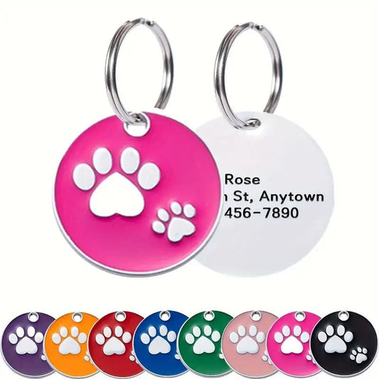 Patte ronde en alliage de Zinc, étiquette d'identification personnalisée pour chien - Élite Canine Shop Élite Canine Shop
