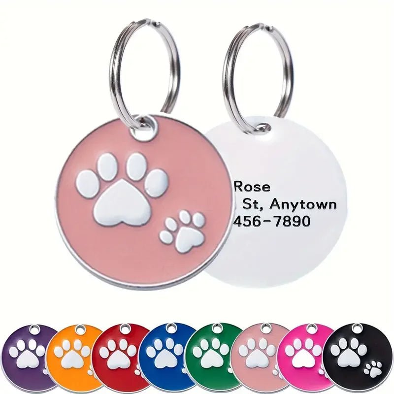 Patte ronde en alliage de Zinc, étiquette d'identification personnalisée pour chien - Élite Canine Shop Élite Canine Shop