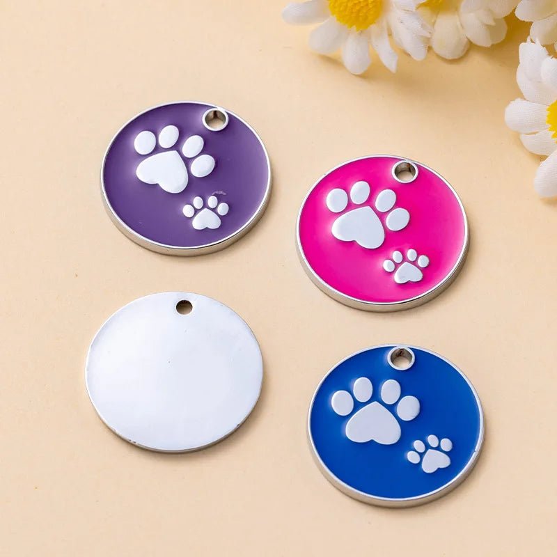 Patte ronde en alliage de Zinc, étiquette d'identification personnalisée pour chien - Élite Canine Shop Élite Canine Shop