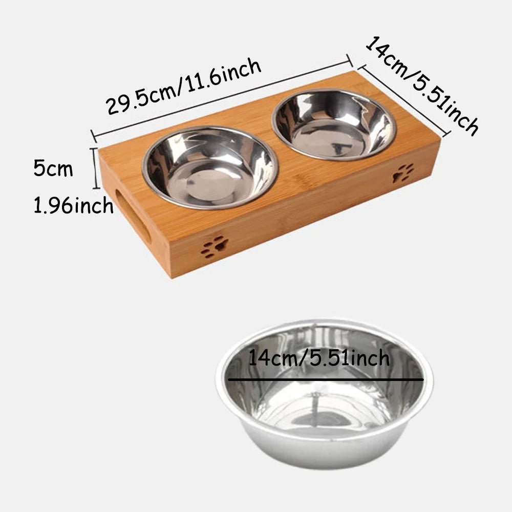 Table à manger en bois de bambou personnalisable pour animaux - Élite Canine Shop Élite Canine Shop