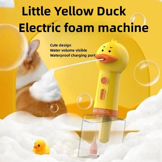 Yellow Duck Pet Cleaning Bathing Electric Foam Machine Usb Charging Automatic Soap Dispenser Foam Machine Pet Accessories - Élite Canine Shop ChicCanin